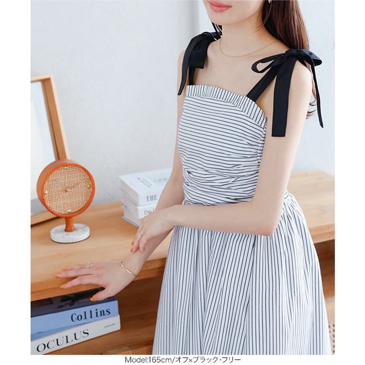 ショルダーリボンストライプワンピース［E3411］ | KOBE LETTUCE | 詳細画像7 