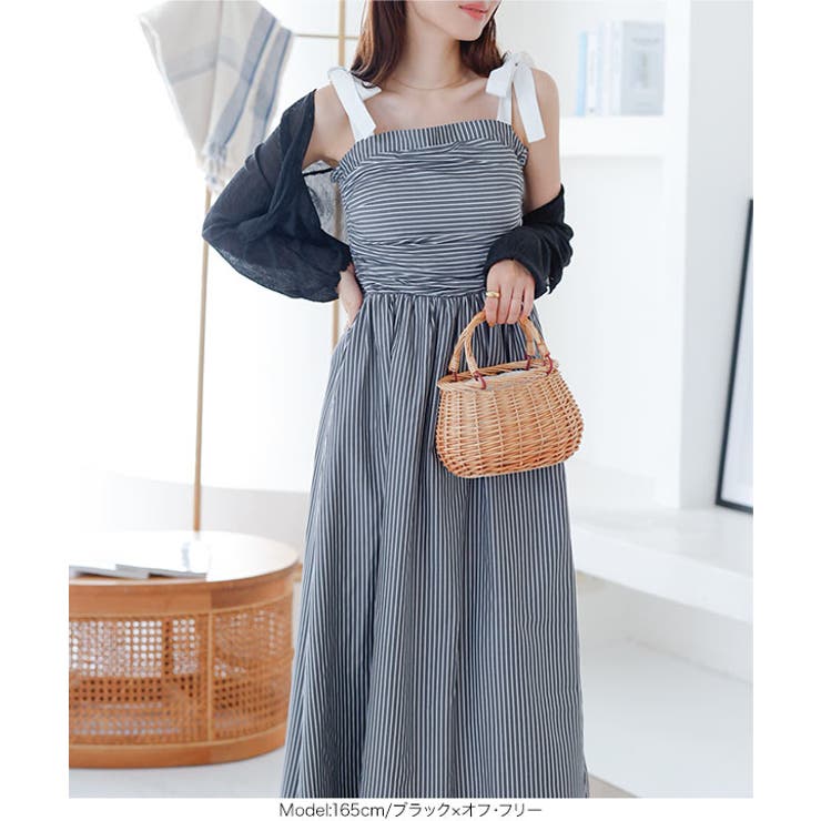 ショルダーリボンストライプワンピース［E3411］ | KOBE LETTUCE | 詳細画像8 