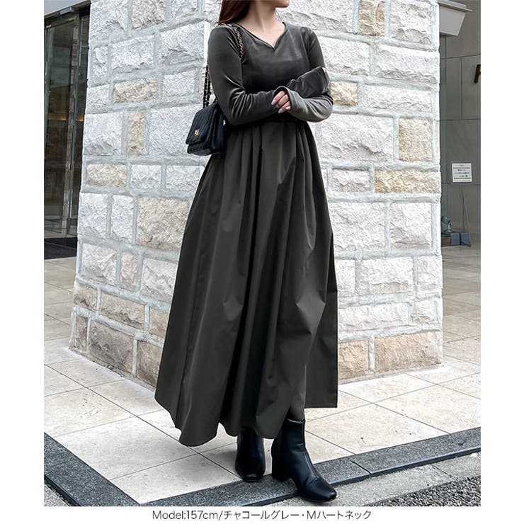 選べる2タイプベロアドッキングワンピース[品番：KO000014786]｜KOBE