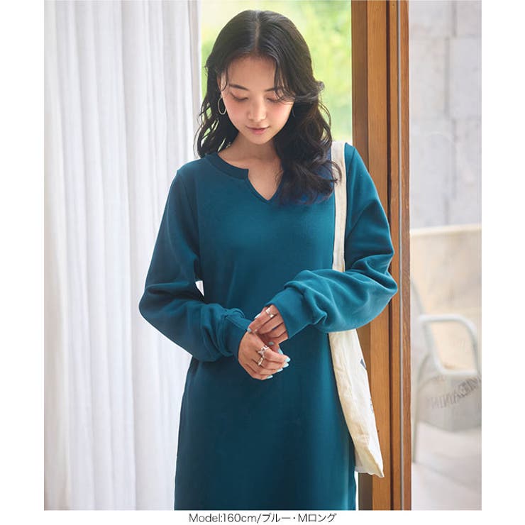 [ ぬく盛り ] 選べる丈 キーネックマキシワンピース［E3435］ | KOBE LETTUCE | 詳細画像9 