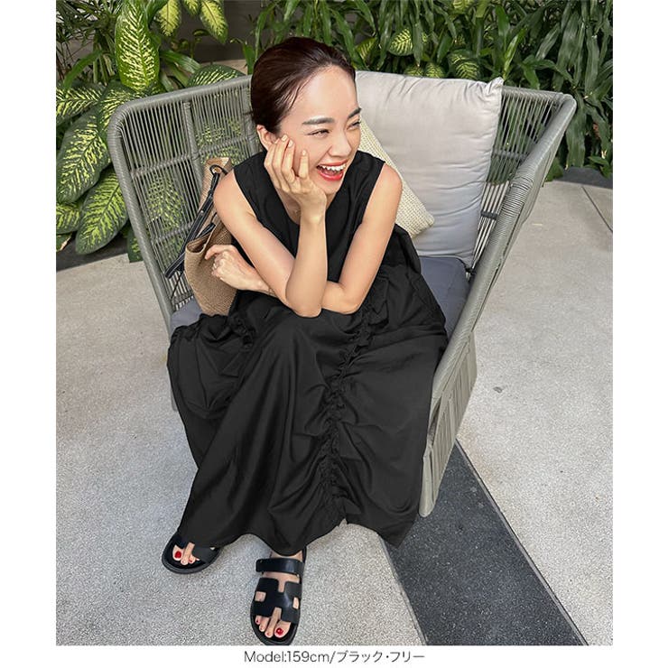 [ 春名亜美さんコラボ ]シャーリングフリルワンピース［E3455］ | KOBE LETTUCE | 詳細画像26 