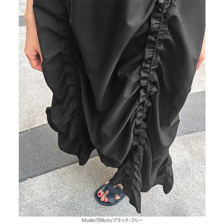 [ 春名亜美さんコラボ ]シャーリングフリルワンピース［E3455］ | KOBE LETTUCE | 詳細画像29 