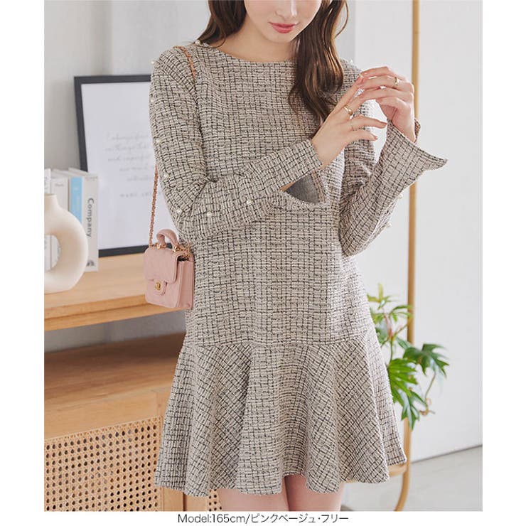 ツイードミニワンピース［E3462］[品番：KO000015001]｜KOBE LETTUCE
