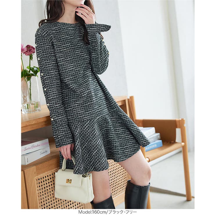 ルミニョン ツイードワンピース 533967-01.jpg