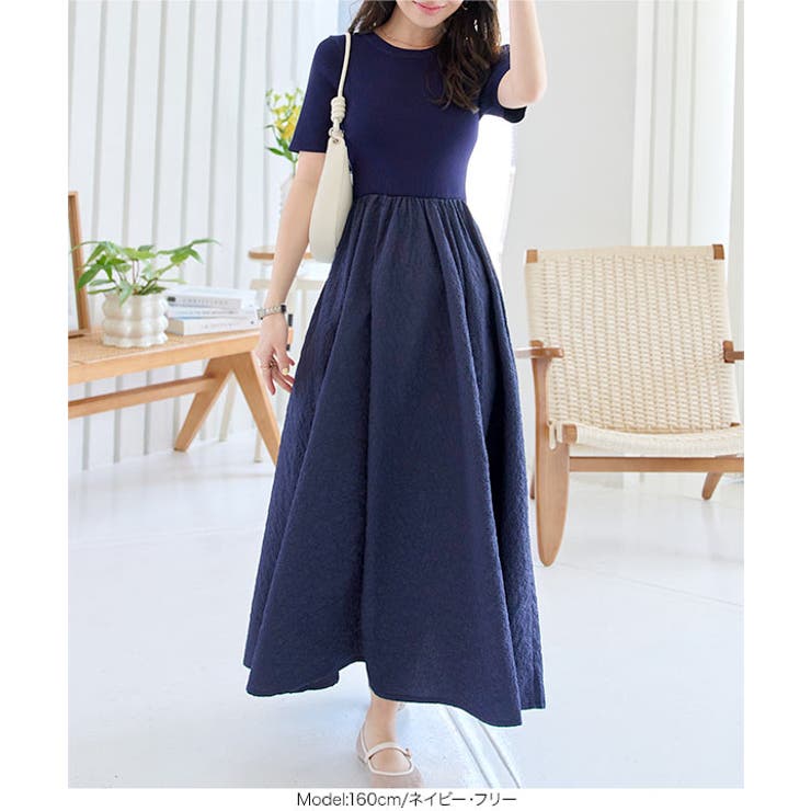 エンボスドッキングリブニットワンピース［E3489］ | KOBE LETTUCE | 詳細画像3 