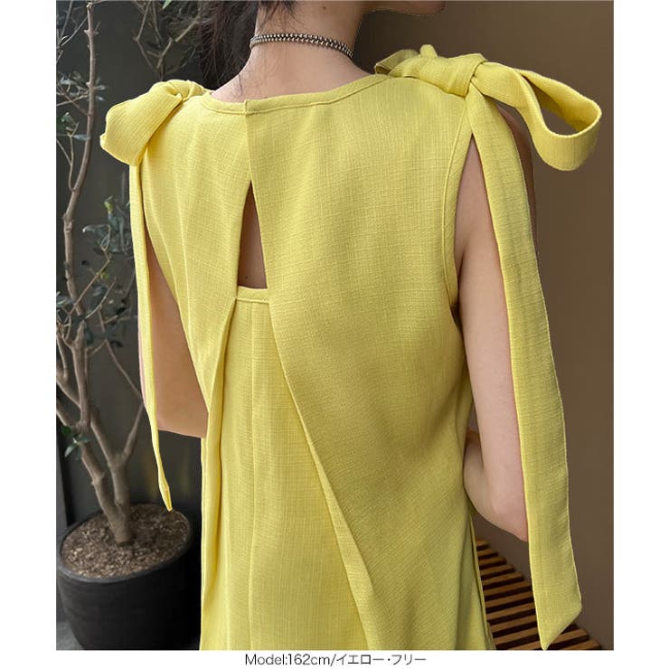 ショルダーリボン バックオープン ワンピース | KOBE LETTUCE | 詳細画像8 