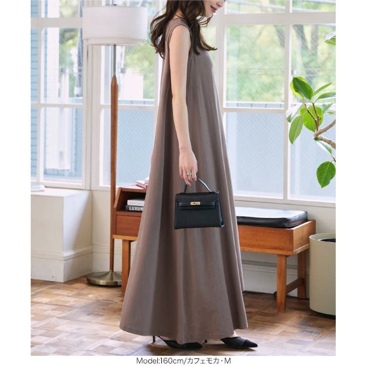 汗じみ防止 UVカット カップ付きノースリーブワンピース | KOBE LETTUCE | 詳細画像10 