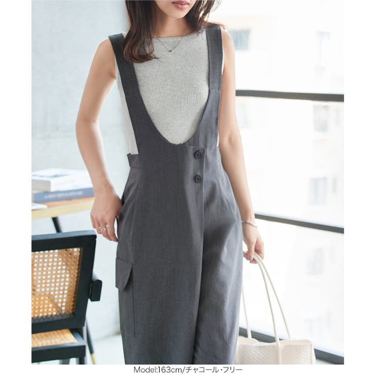 深Uラインテーパードサロペット［E3527］ サロペット パンツ | KOBE LETTUCE | 詳細画像7 