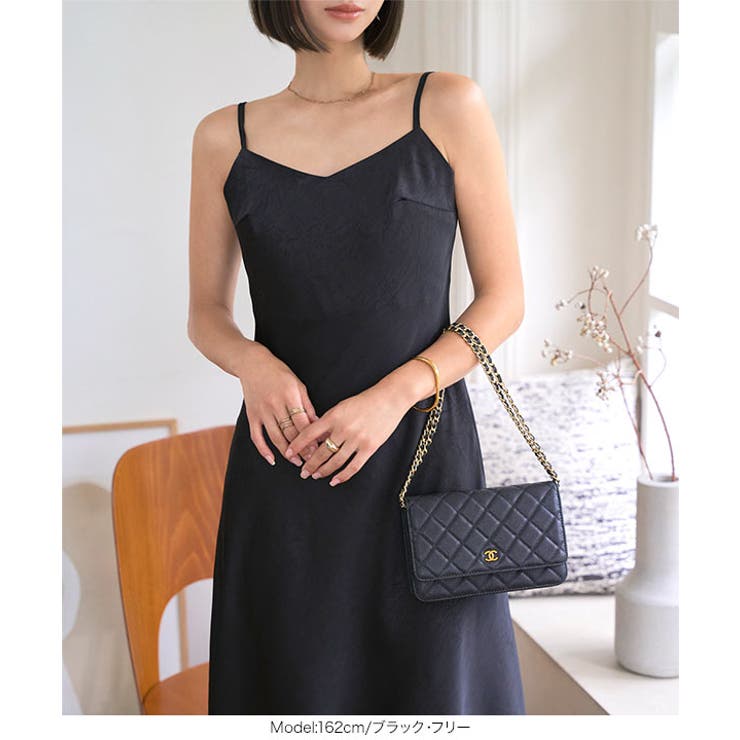 デザインサテンシンプルキャミワンピース キャミワンピース サテン | KOBE LETTUCE | 詳細画像2 