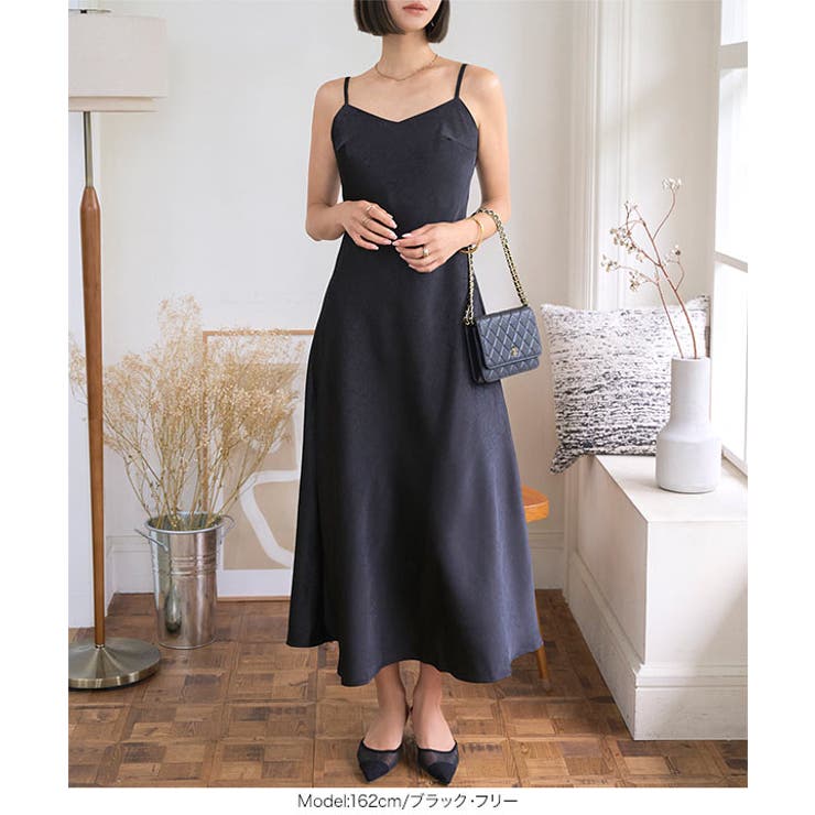 デザインサテンシンプルキャミワンピース キャミワンピース サテン | KOBE LETTUCE | 詳細画像3 