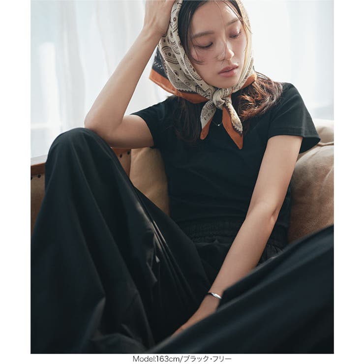 スカーフ×Tシャツ×タックパンツセット［E3531］ | KOBE LETTUCE | 詳細画像8 