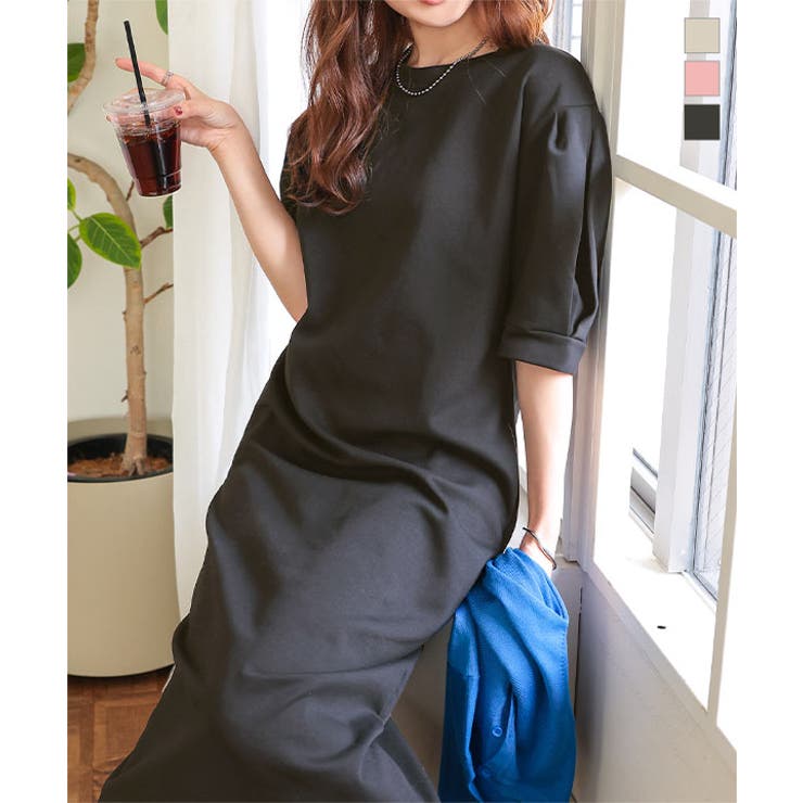 タックスリーブロングワンピース ロングワンピース タックスリーブ | KOBE LETTUCE | 詳細画像1 