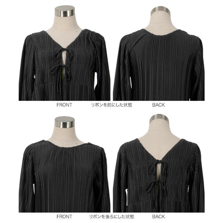 前後2way長袖プリーツワンピース 前後2way 長袖 | KOBE LETTUCE | 詳細画像29 