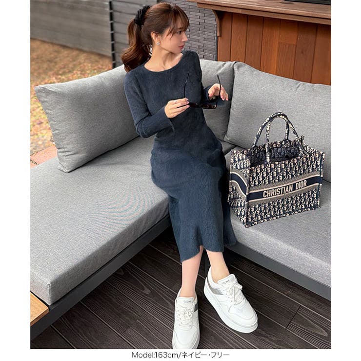 [ 岡部あゆみさんコラボ ]シャギーニットワンピース［E3540］ | KOBE LETTUCE | 詳細画像13 