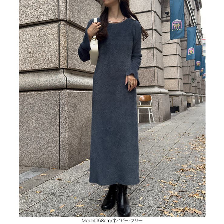 [ 岡部あゆみさんコラボ ]シャギーニットワンピース［E3540］ | KOBE LETTUCE | 詳細画像16 