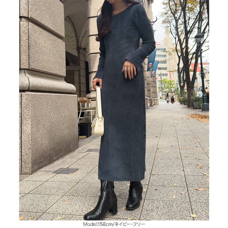 [ 岡部あゆみさんコラボ ]シャギーニットワンピース［E3540］ | KOBE LETTUCE | 詳細画像17 