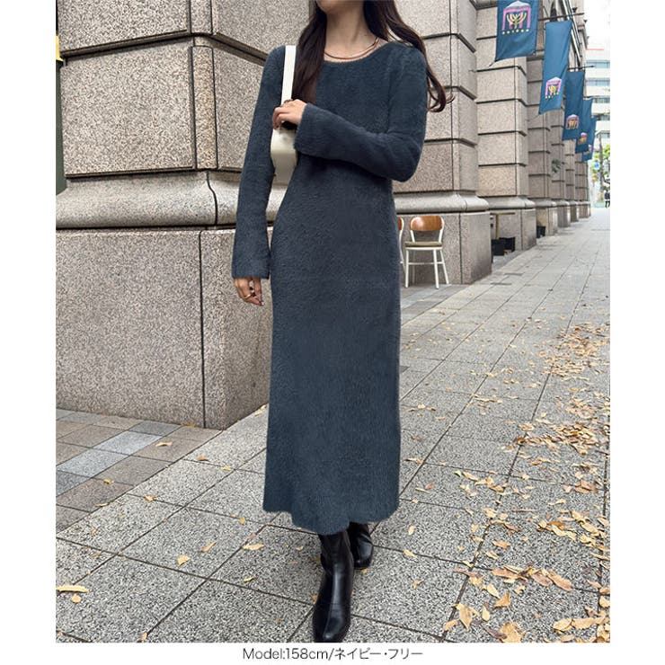 [ 岡部あゆみさんコラボ ]シャギーニットワンピース［E3540］ | KOBE LETTUCE | 詳細画像18 