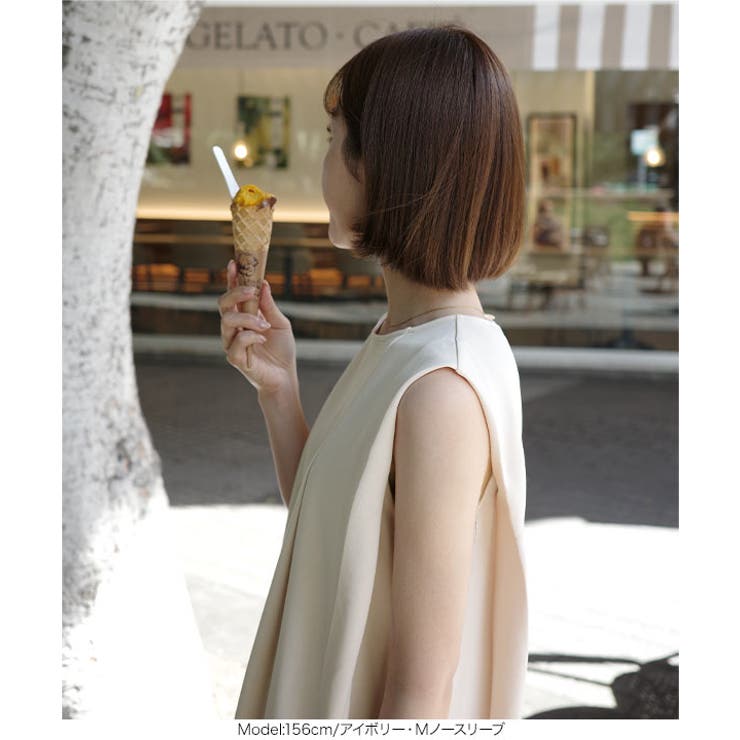 [ mayuさんコラボ ]タックノースリーブワンピース［E3551］ | KOBE LETTUCE | 詳細画像15 