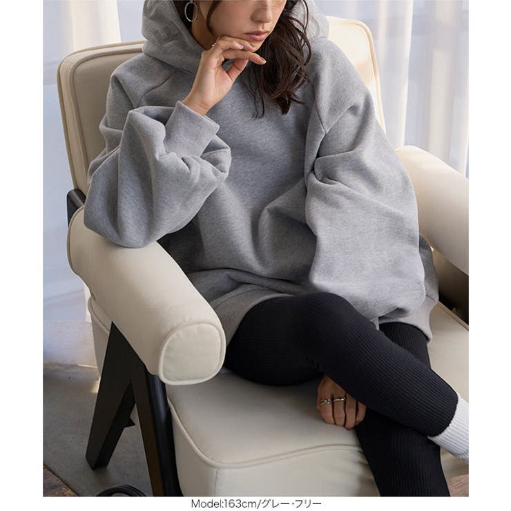 フード刺繍ビッグスウェットトップス［E3552］ フード刺繍 裏起毛 | KOBE LETTUCE | 詳細画像2 