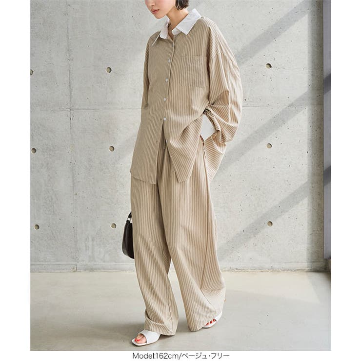 ストライプ柄シャツ×パンツセット［E3576］ | KOBE LETTUCE | 詳細画像2 