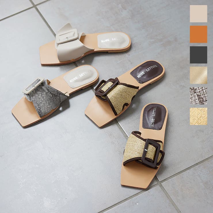 スクエアカットBIGバックルワンベルトサンダル [I2119] レディース | KOBE LETTUCE | 詳細画像1 