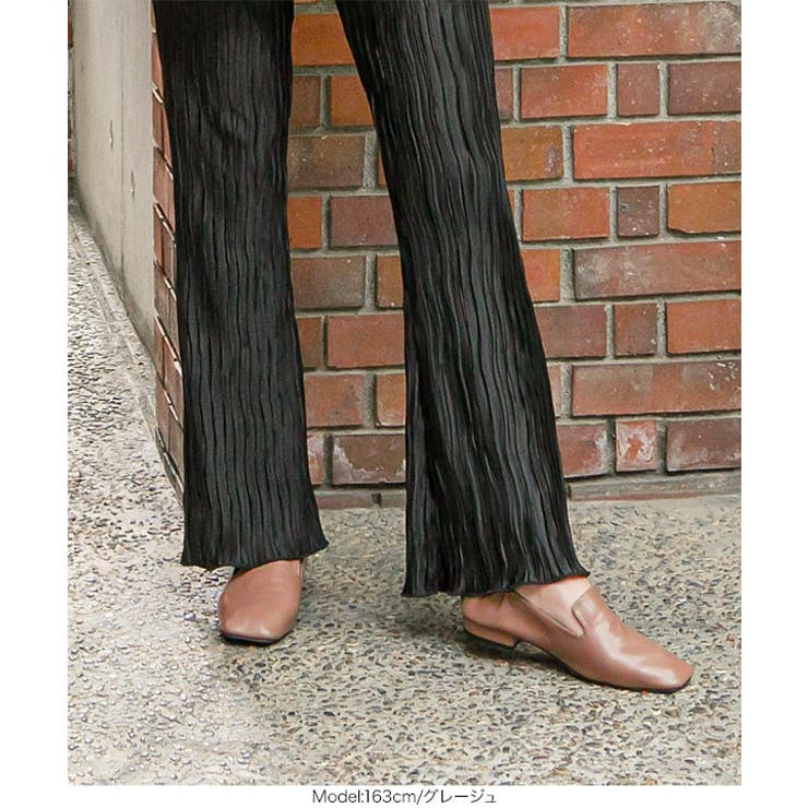 スクエアトゥギャザーフラットパンプス [I2186] レディース[品番