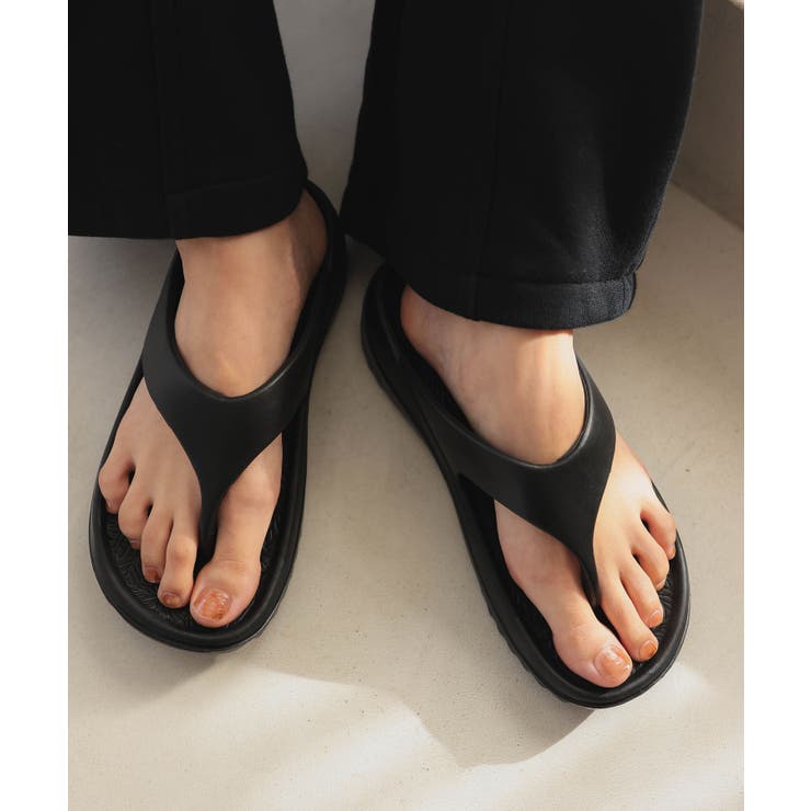 ブラック | フリップフロップ厚底ビーチサンダル［I2629］ | KOBE LETTUCE