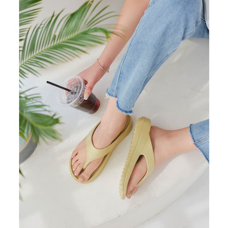 オリーブ | フリップフロップ厚底ビーチサンダル［I2629］ | KOBE LETTUCE