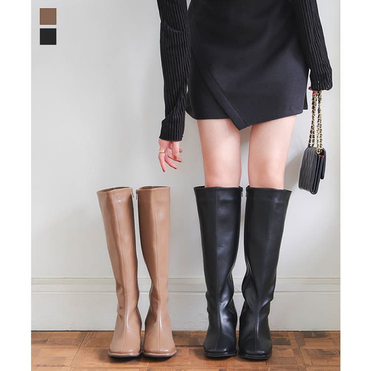 スライスヒールロングブーツ［I2637］ | KOBE LETTUCE | 詳細画像1 