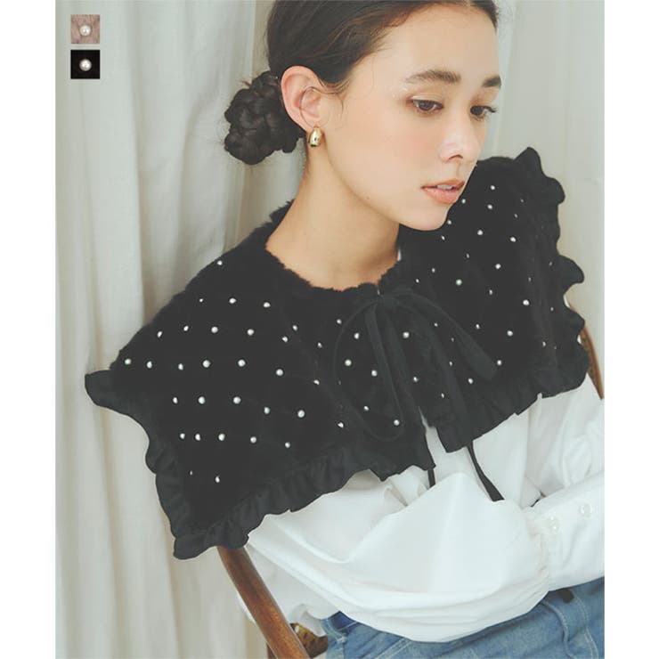 キルティングファー付け襟［J1159］ | KOBE LETTUCE | 詳細画像1 