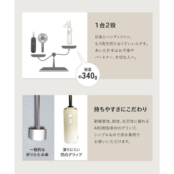 99.9%遮光99.9%UVカットハンディファン付き日傘［J1194］ | KOBE LETTUCE | 詳細画像7 