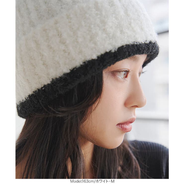 バイカラーラインニット帽［J1199］ ニット帽 バイカラー | KOBE LETTUCE | 詳細画像3 