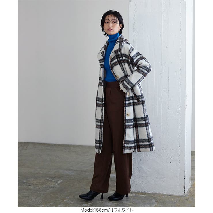 シャギーチェックコート［K1207］[品番：KO000013444]｜KOBE LETTUCE