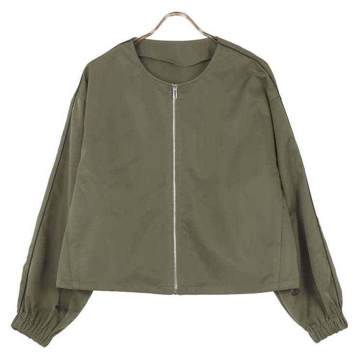カーキ | ボリュームスリーブノーカラーブルゾン［K1219］ | KOBE LETTUCE