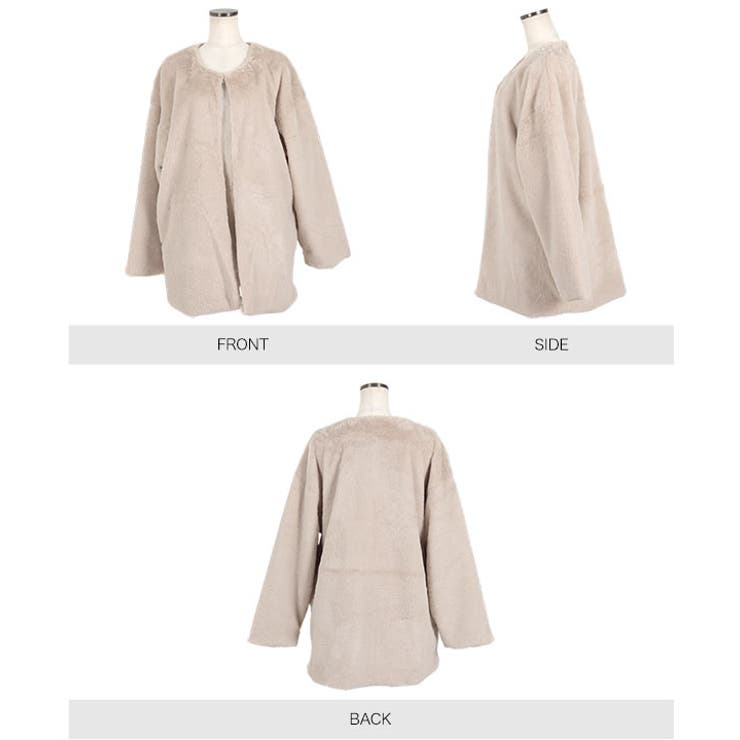 フェイクファーノーカラーコート［K1233］ | KOBE LETTUCE | 詳細画像10 