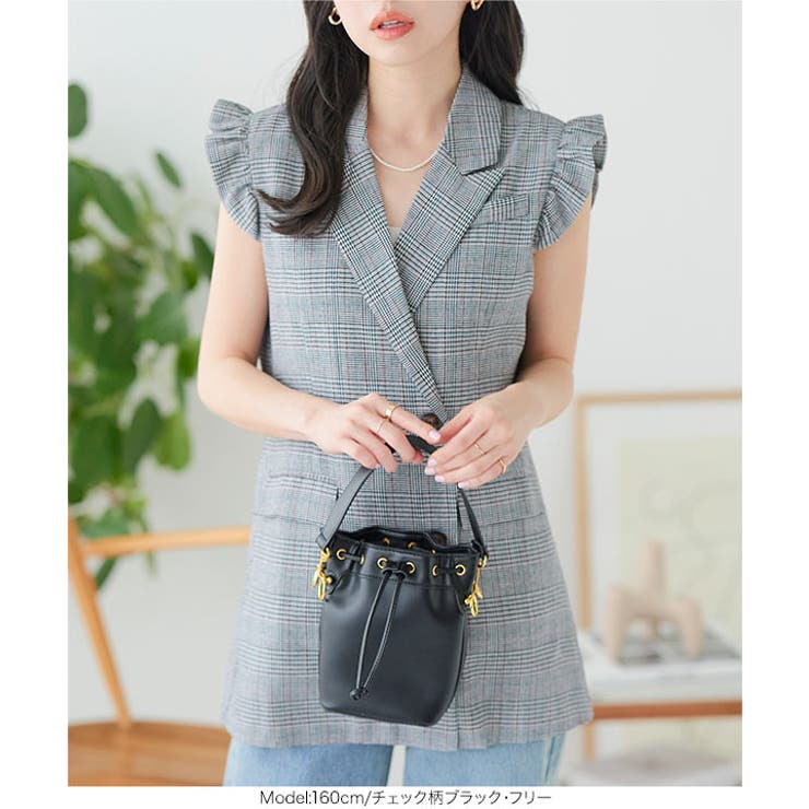 フリルスリーブロングジレベスト［K1250］[品番：KO000014722