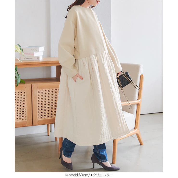 2wayフェイクウール×キルティングコート［K1312］[品番：KO000014899