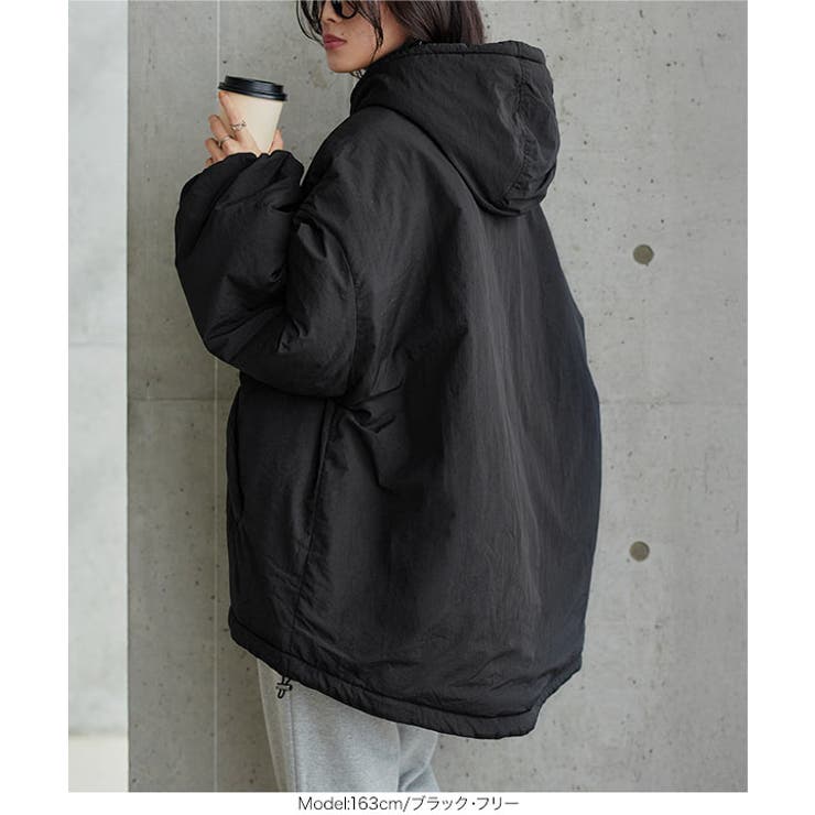 中綿フード付きロングモンスターブルゾン 中綿 モンスターパーカー | KOBE LETTUCE | 詳細画像5 