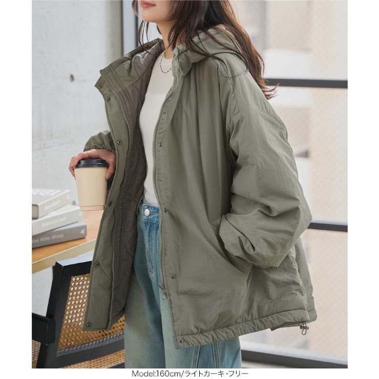 中綿フード付きロングモンスターブルゾン 中綿 モンスターパーカー | KOBE LETTUCE | 詳細画像8 