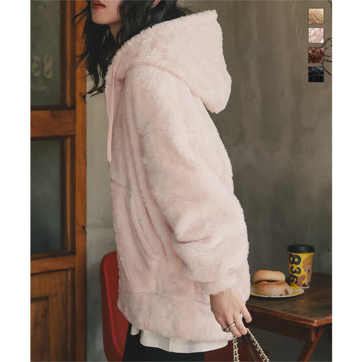 ファーフリースジップアップフーディー ファー フリース[品番