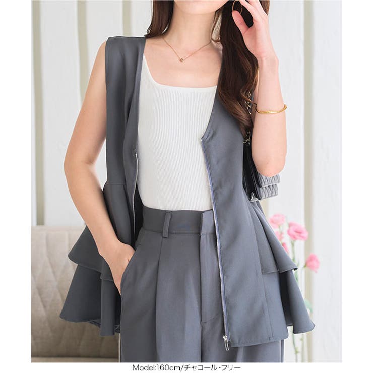 ペプラムフリルジレベスト［K1391］ペプラム ベスト ジレ | KOBE LETTUCE | 詳細画像5 