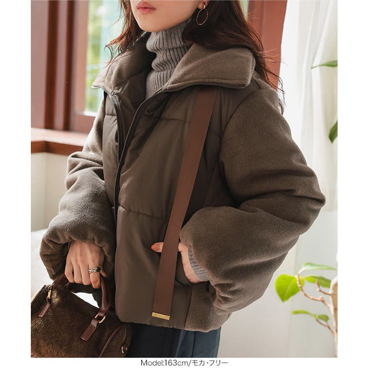 ビッグリボンスタンドカラー中綿ブルゾンコート ビッグリボン スタンドカラー | KOBE LETTUCE | 詳細画像6 