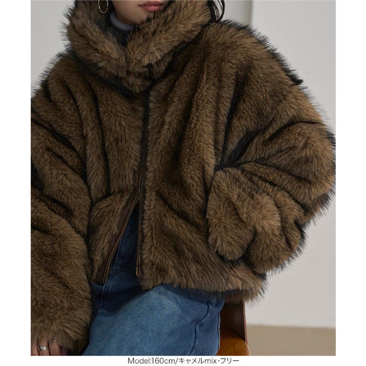 ミックスロングファーブルゾンコート ミックス ファー | KOBE LETTUCE | 詳細画像3 