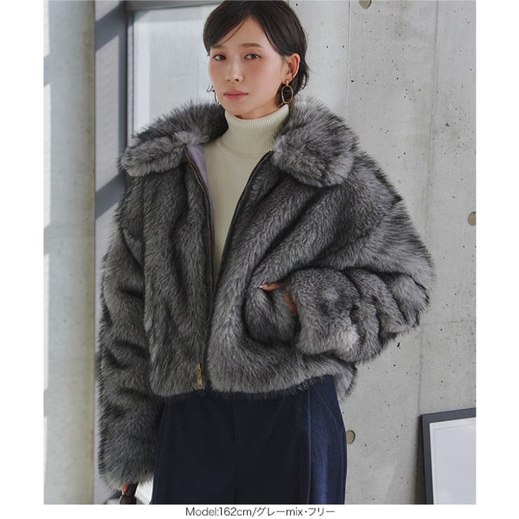 ミックスロングファーブルゾンコート ミックス ファー | KOBE LETTUCE | 詳細画像6 