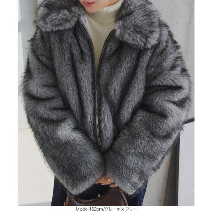 ミックスロングファーブルゾンコート ミックス ファー | KOBE LETTUCE | 詳細画像7 