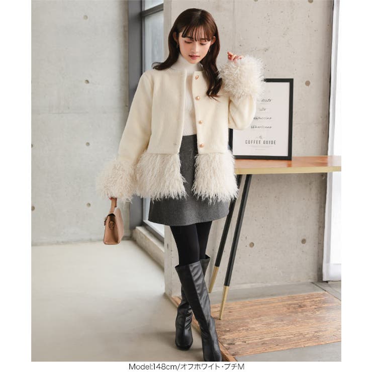 取り外し可能ファーつきフェイクウールアウター 取り外し可能 ファーつき | KOBE LETTUCE | 詳細画像7 