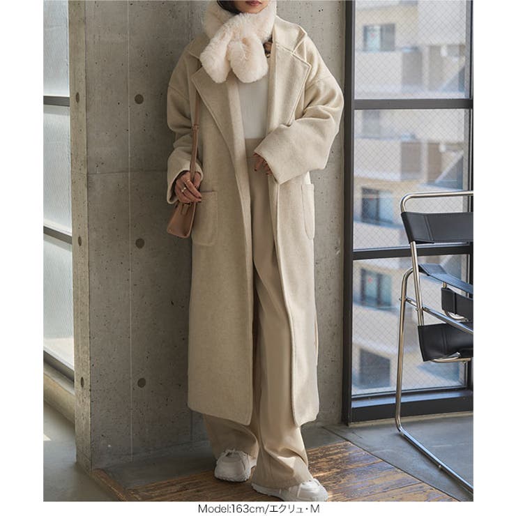 ウエストリボンデザインロングガウンコート ウエストリボン ロングガウンコート | KOBE LETTUCE | 詳細画像6 