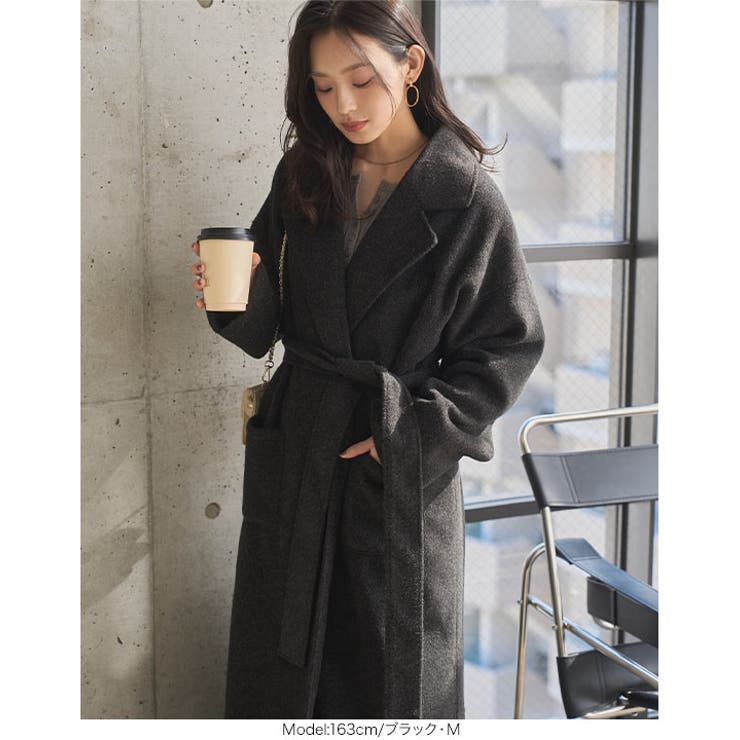 ウエストリボンデザインロングガウンコート ウエストリボン ロングガウンコート | KOBE LETTUCE | 詳細画像8 