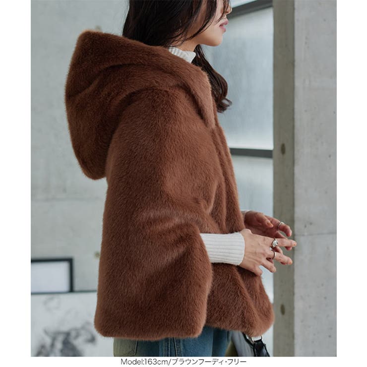 ファーケープ ブラウン ファーケープマント ファーケープマント レディース[品番：KO000015734