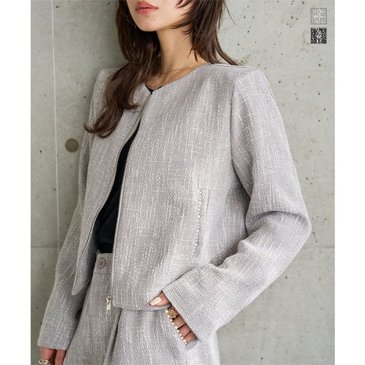 パールトリムツイードジャケット［K1424］ ツイードジャケット パールトリム | KOBE LETTUCE | 詳細画像1 